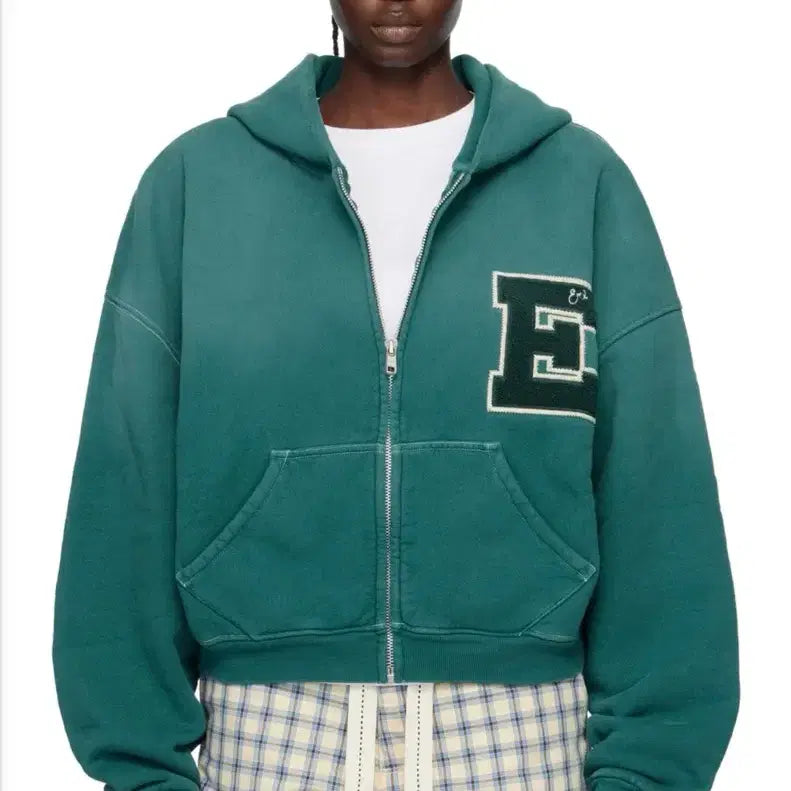[BUNJANG] ERL Letterman Varsity Hooded Zip-Up Jacket / [M] 새상품 ERL 이알엘 레터맨 바시티 후드집업