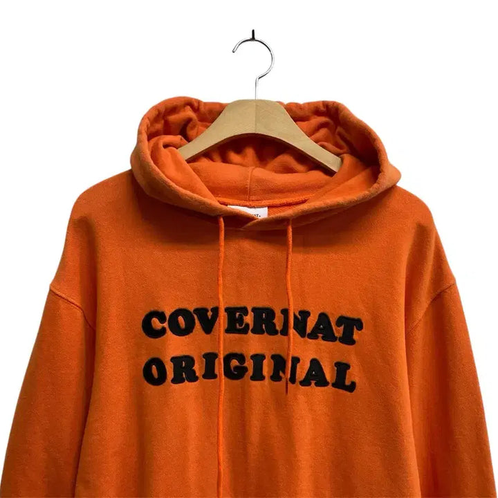 [BUNJANG] Covernat Mid Logo Hoodie L / 커버낫 오렌지 블랙 미드로고 후드티 L