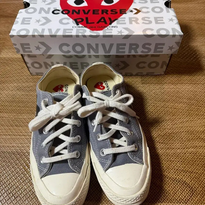[BUNJANG] Comme des Garcons Converse Low Gray Sneakers / 꼼데가르송 컨버스 로우 그레이 230