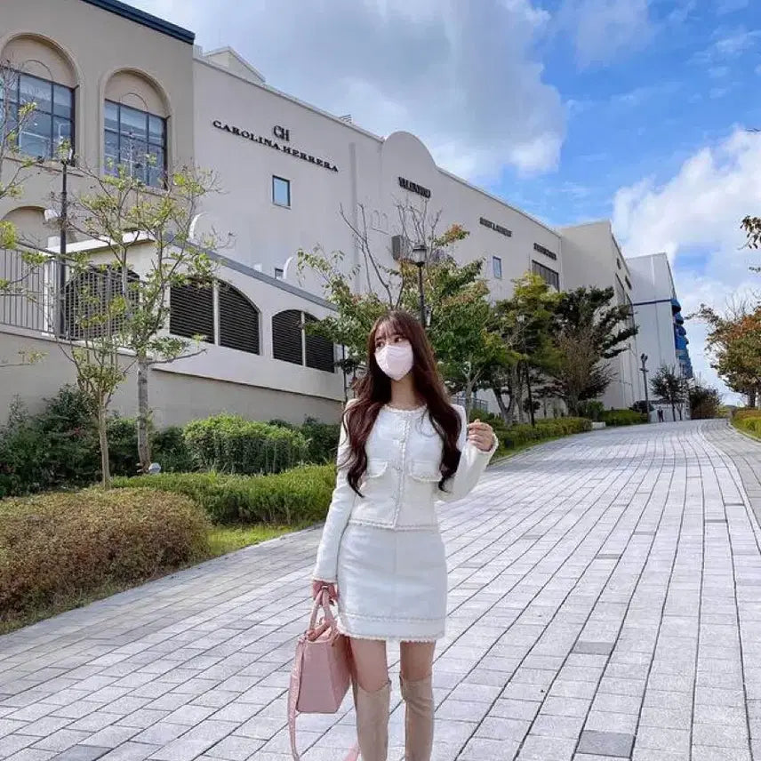 [BUNJANG] Mayyun Tweed Set Ivory / 메이윤 제작 트위드 셋업 아이보리 새상품