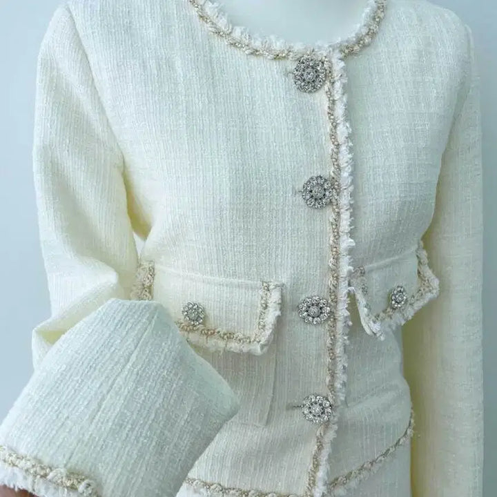 [BUNJANG] Mayyun Tweed Set Ivory / 메이윤 제작 트위드 셋업 아이보리 새상품