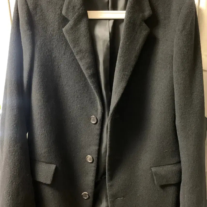 [BUNJANG] Concept One Black Wool Blend Coat (Cashmere 5%) / 컨셉원 검정색 코트 M(캐시미어 5% 혼방)
