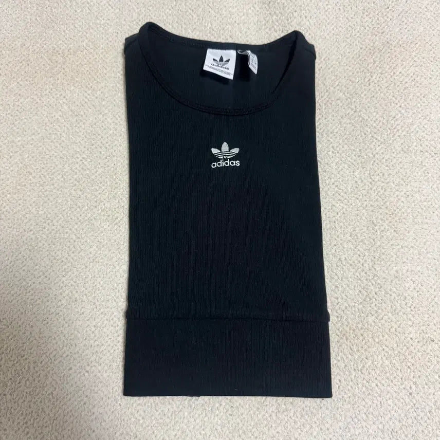 [BUNJANG] Adidas Black Ribbed Long Sleeve T-shirt XS / 아디다스 블랙 립 롱슬리브 티 XS 미착용