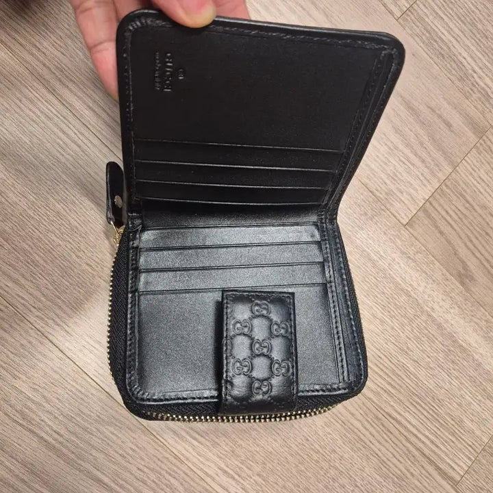 [BUNJANG] Gucci Micro Guccissima Zip Wallet / gg 마이크로 시마 지퍼 반지갑 블랙 (정품)
