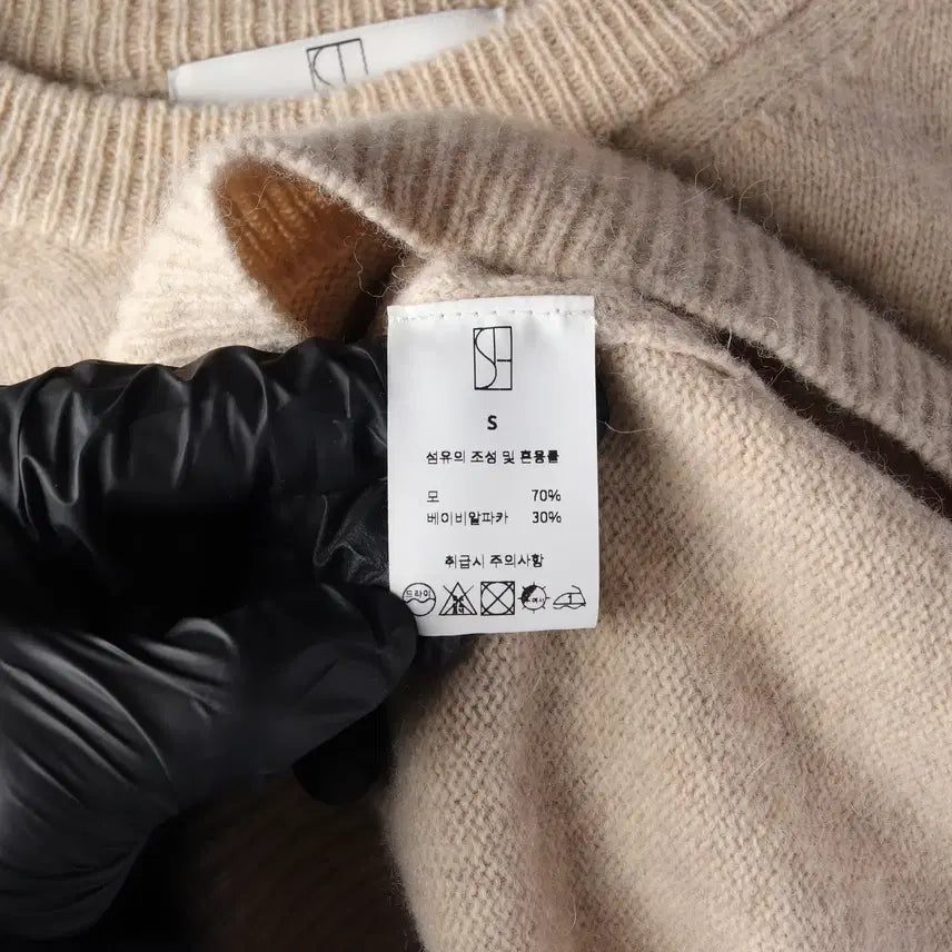 [BUNJANG] SIE Wool Baby Alpaca Round Knit Sweater Beige / 시에 SIE 울 베이비알파카 라운드 니트 스웨터 베이지