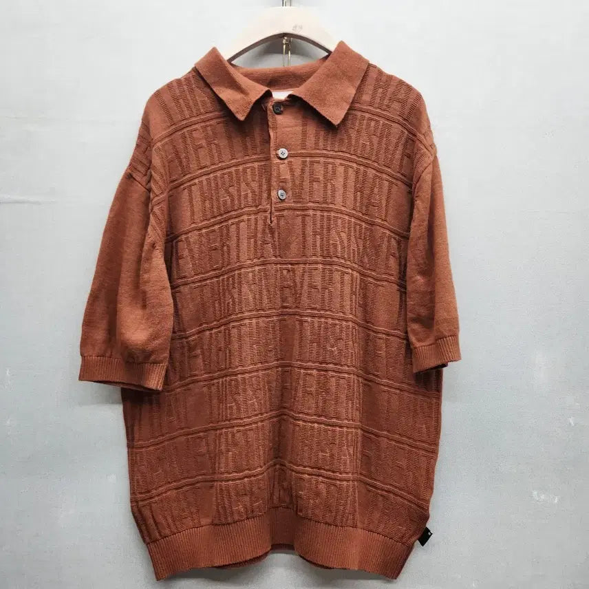 [BUNJANG] thisisneverthat Jacquard Knit Short Sleeve Polo Shirt (L) / 디스이즈네버댓 자카드 니트 반팔카라 S(L) 남여공용