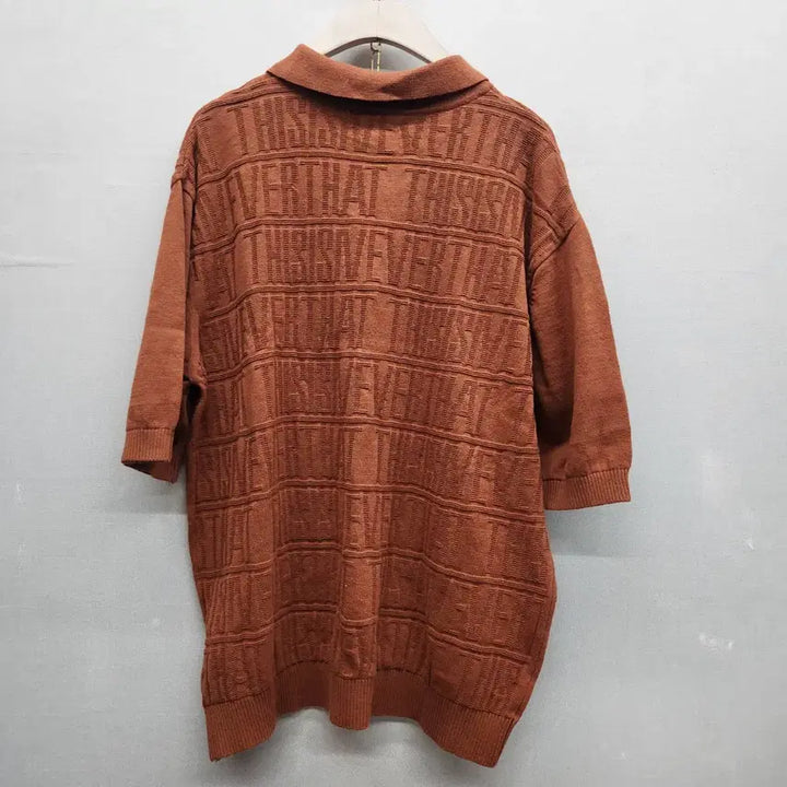 [BUNJANG] thisisneverthat Jacquard Knit Short Sleeve Polo Shirt (L) / 디스이즈네버댓 자카드 니트 반팔카라 S(L) 남여공용