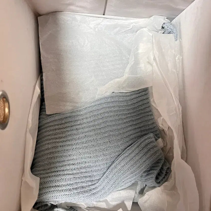 [BUNJANG] Auralee Hard Twist Rib Knit Boat Neck Sweater / 오라리 auralee 울 하드 트위스트 리브 니트 보트넥 라이트블루