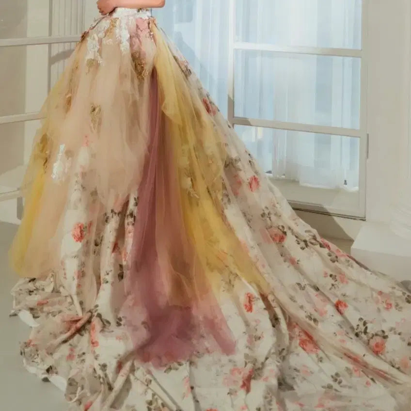 [BUNJANG] Floral Pattern Wedding Dress / 플라워패턴 웨딩드레스