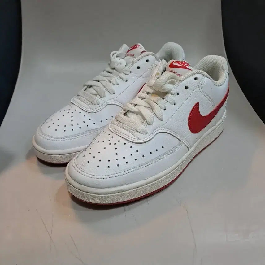 [BUNJANG] Nike Court Vision Low White/Red Sneakers 235mm / 나이키(Nike) 코트 비전 로우 흰빨 스니커즈 235mm