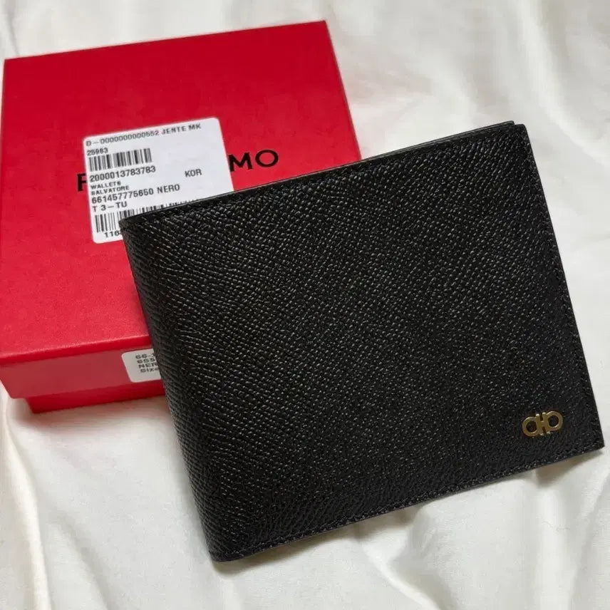 [BUNJANG] Ferragamo Gancini Calfskin Bi-fold Wallet / 페라가모 간치니 카프스킨 반지갑 남성지갑 정품 새상품