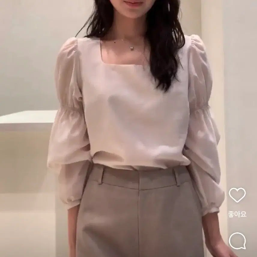 [BUNJANG] Sie Glen Square Shirring Blouse / sie 글렌 스퀘어 셔링 블라우스