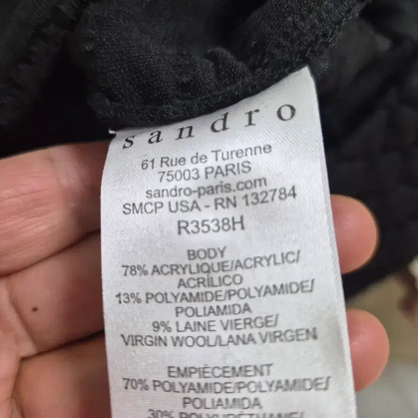 [BUNJANG] Sandro Embossed Pattern Mini Dress / [산드로]블랙 엠보싱 패턴 미니 원피스