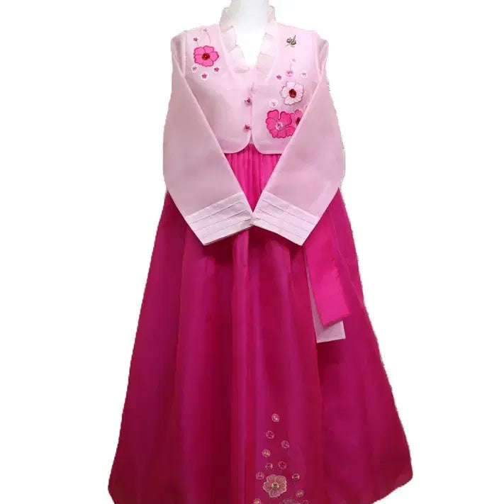[BUNJANG] Embroidered Modern Hanbok Dress (Size 55) / k833 자수 개량한복/여55/키160-165/원피스가슴85/사놀까
