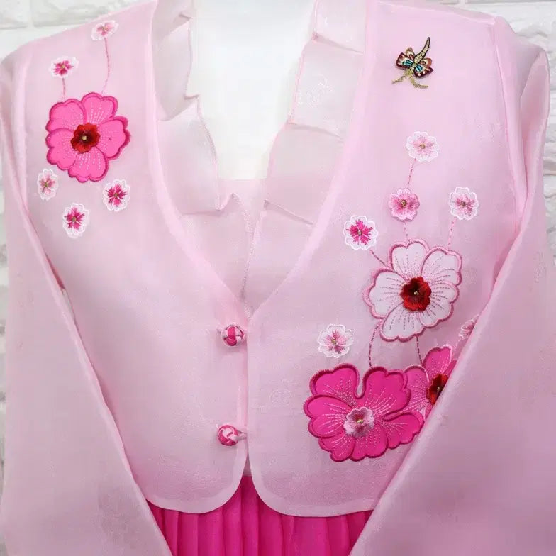 [BUNJANG] Embroidered Modern Hanbok Dress (Size 55) / k833 자수 개량한복/여55/키160-165/원피스가슴85/사놀까