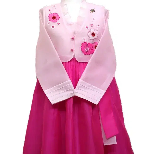 [BUNJANG] Embroidered Modern Hanbok Dress (Size 55) / k833 자수 개량한복/여55/키160-165/원피스가슴85/사놀까