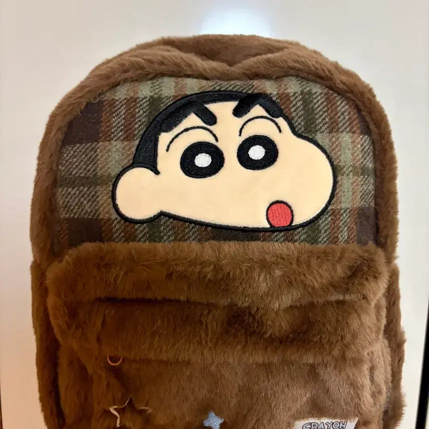 [SOLD OUT] 짱구 털 백팩 브라운