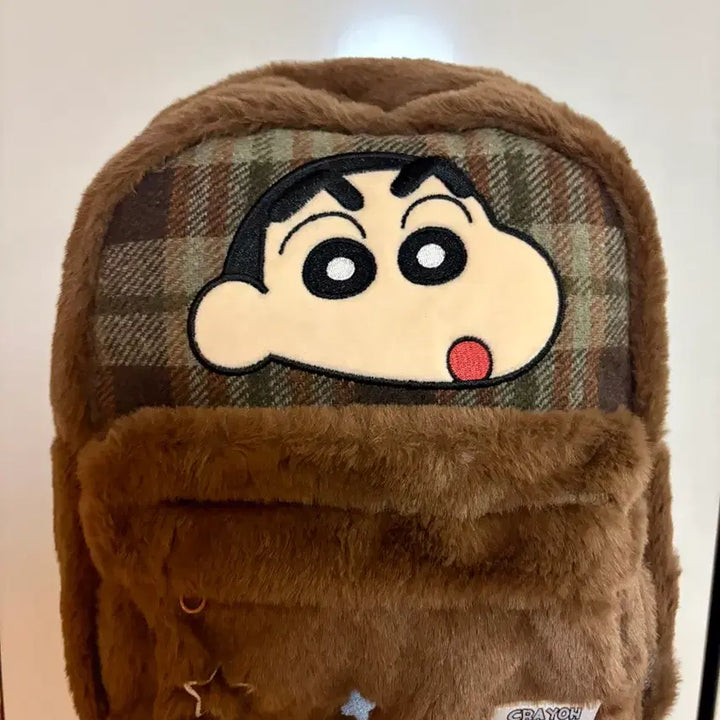 [SOLD OUT] 짱구 털 백팩 브라운