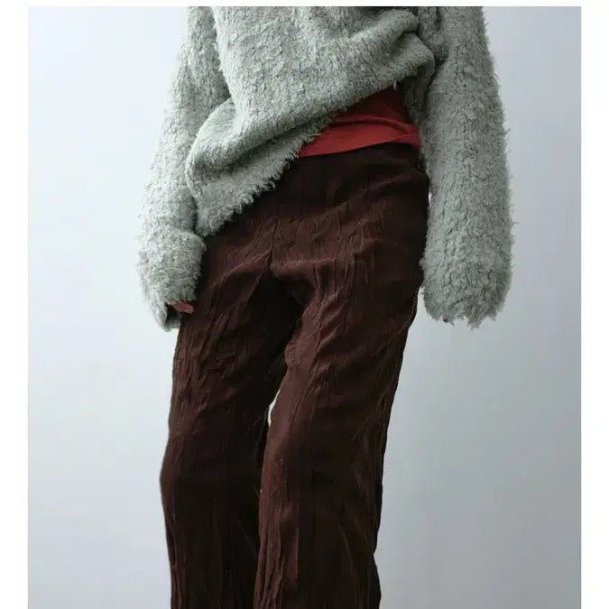 [BUNJANG] Nothing Everthing Wrinkle Pants Brown / 낫띵에브리띵 링클팬츠 브라운 새상품