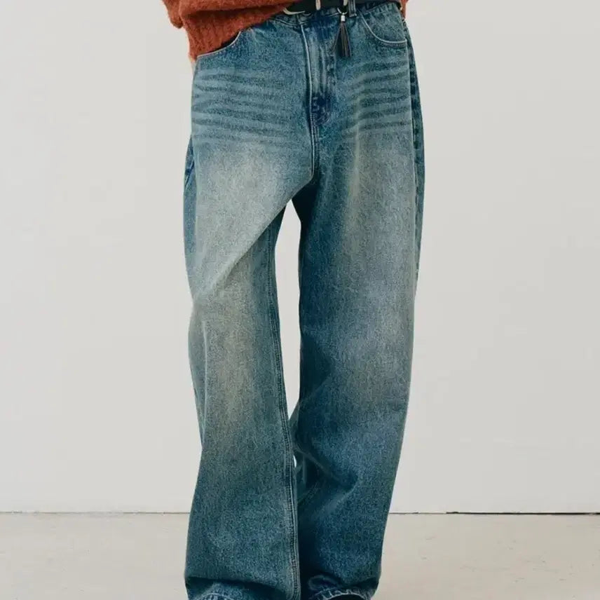 [BUNJANG] Noir Wide Denim Pants Middle Blue / [48] 노이어 와이드 데님팬츠 미들블루