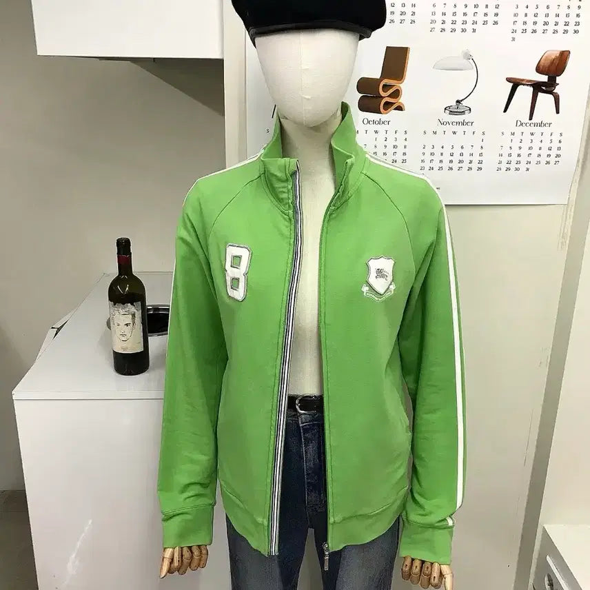 [BUNJANG] Burberry Logo Patch Jersey Zip-Up Jacket / 버버리 로고 패치 저지 집업