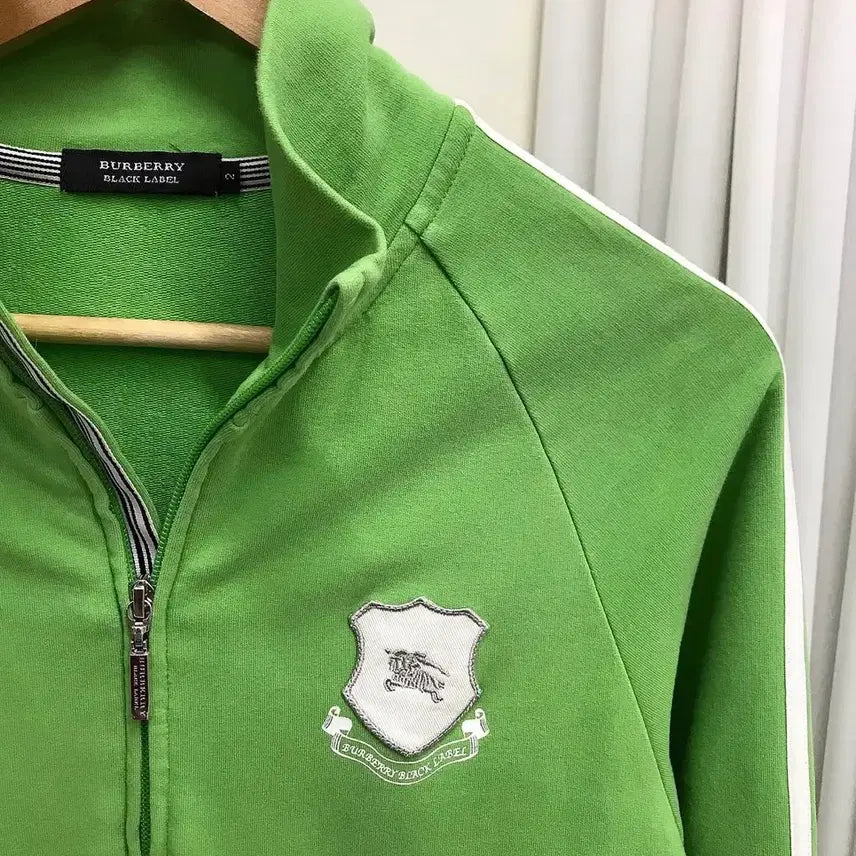 [BUNJANG] Burberry Logo Patch Jersey Zip-Up Jacket / 버버리 로고 패치 저지 집업