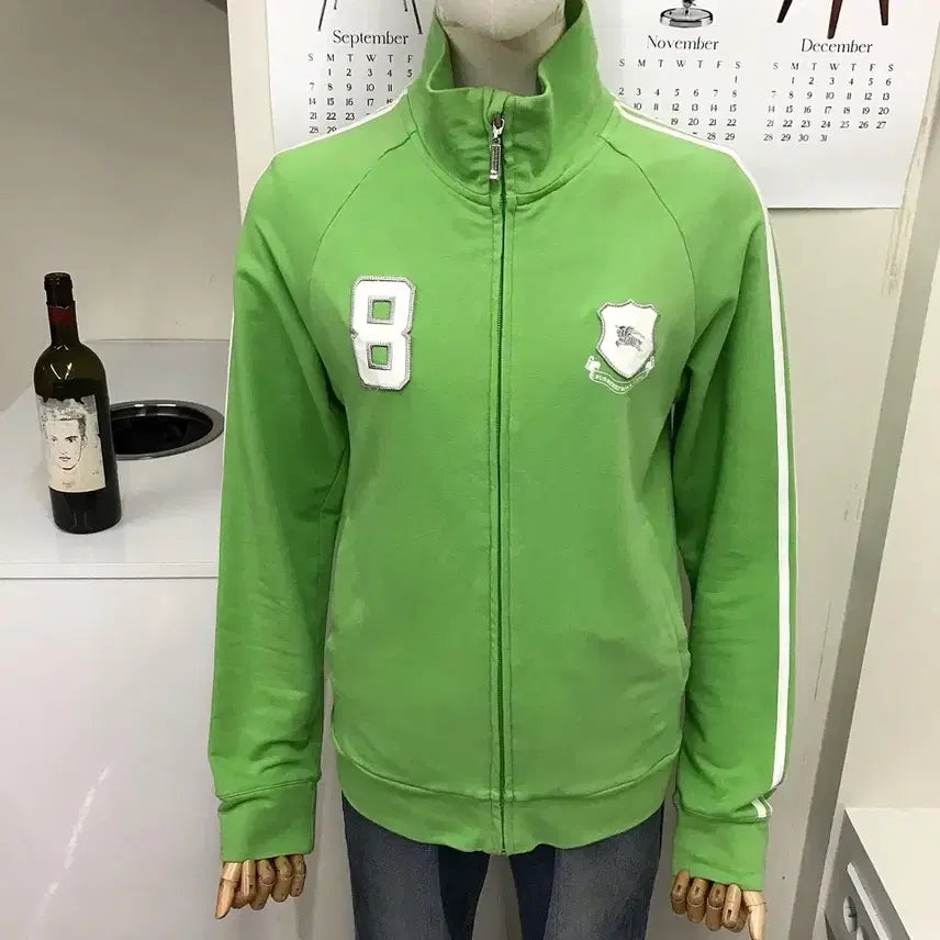 [BUNJANG] Burberry Logo Patch Jersey Zip-Up Jacket / 버버리 로고 패치 저지 집업