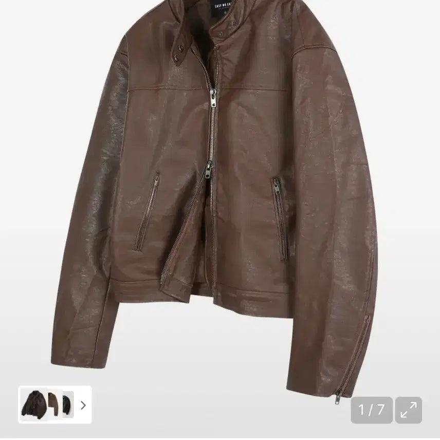 [BUNJANG] Lee Ji-no Crop Biker Jacket / 이지노이지 크롭 바이커자켓