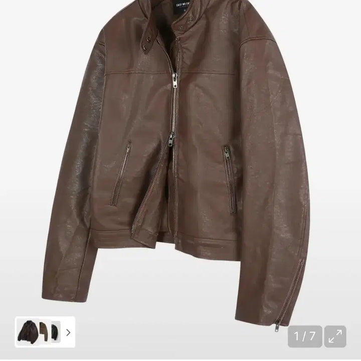 [BUNJANG] Lee Ji-no Crop Biker Jacket / 이지노이지 크롭 바이커자켓