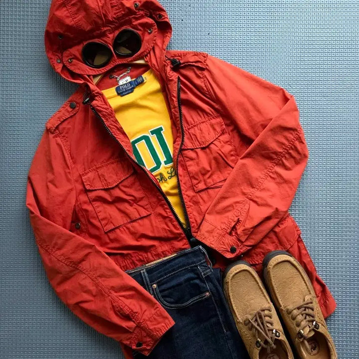 [BUNJANG] CP Company Field Goggle Jacket (Brick Orange) / CP 컴퍼니 내피포함 브릭오렌지 필드 고글자켓