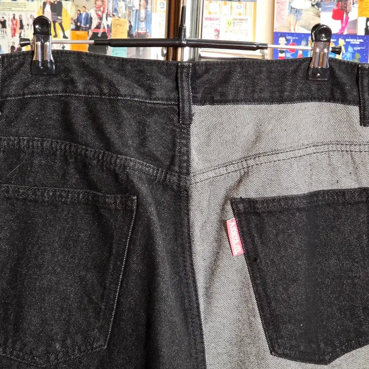 [BUNJANG] AJOBYAJO Gray Black Denim Pants / 아조바이아조 그레이 흑청 배색 데님 팬츠 .