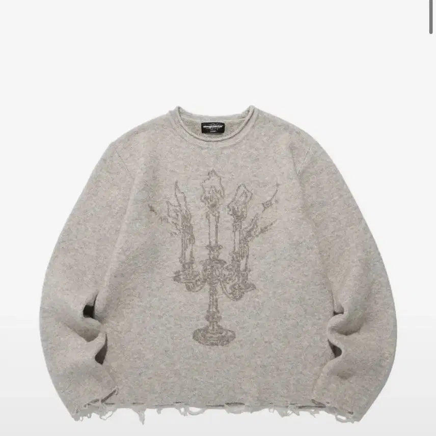 [BUNJANG] Night Ghost Club Candle L/S Knit Tee Beige / 나이트고스트클럽 CANDLE L/S KNIT TEE_BEIGE