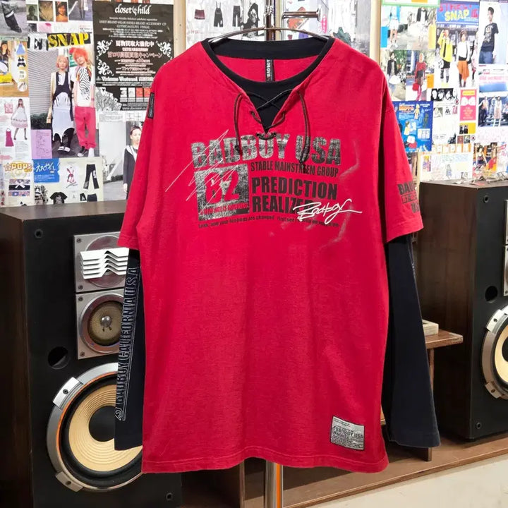 [BUNJANG] BAD BOY Punk Layered Long Sleeve Shirt / JPN 배드보이 펑크 레이어드 롱슬리브