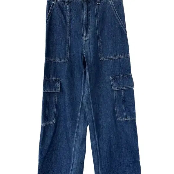 [BUNJANG] GU Jiyu Cargo Pocket Cotton Denim Pants / [S] GU 지유 카고포켓 코튼데님팬츠