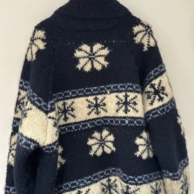 [BUNJANG] Petrichor Snowflake Nordic Oversized Zip-up Knit / 페트리코어 눈송이 노르딕 오버핏 집업 니트