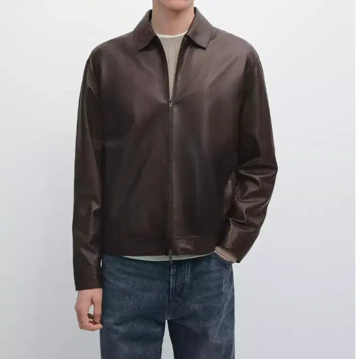 [BUNJANG] Massimo Dutti Nappa Leather Zipper Jacket L / 마시모두띠 나파레더 지퍼 자켓 L