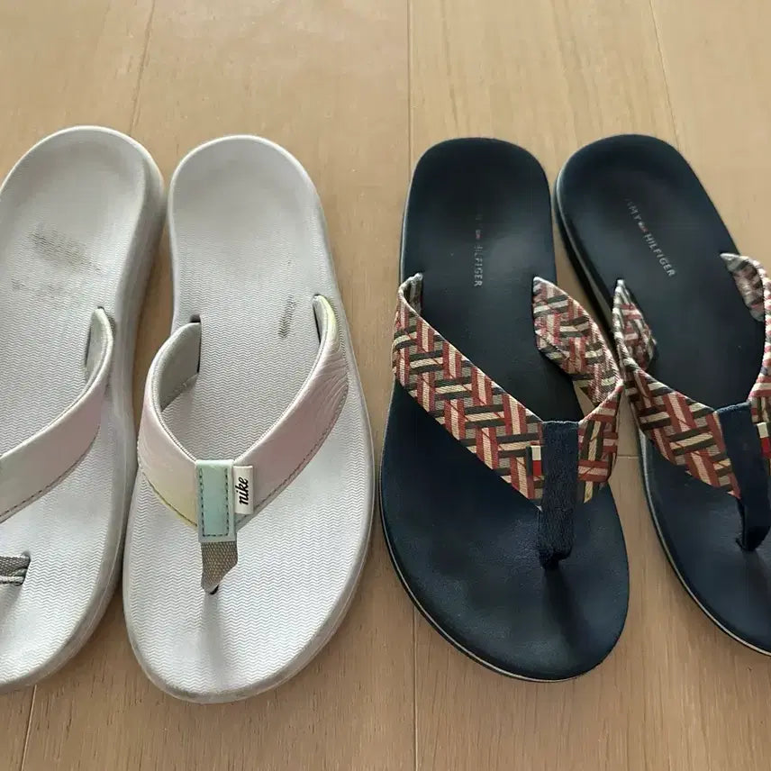 [BUNJANG] Nike &amp; Tommy Hilfiger 225mm Slippers / 나이키 &amp; 타미 슬리퍼 사이즈 225정도