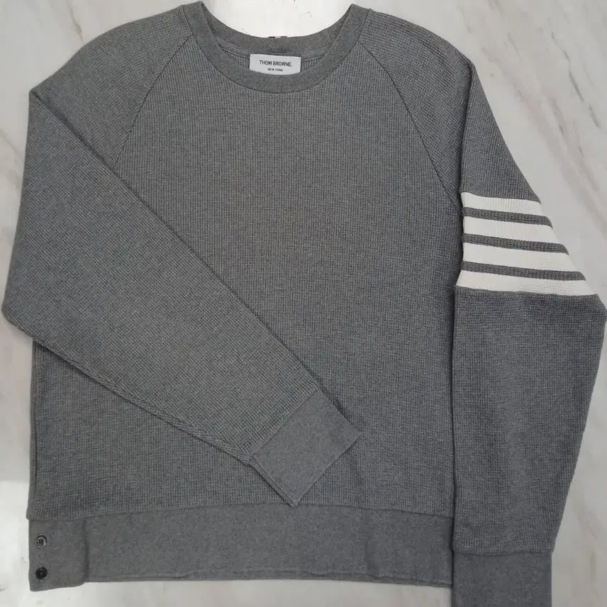 [BUNJANG] Thom Browne Gray Diagonal Knit Sweater / [신형 새상품급 남성용] 톰브라운 회색 사선 니트 4 사이즈