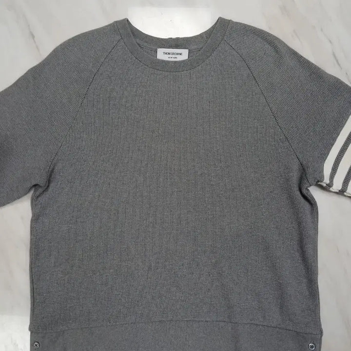 [BUNJANG] Thom Browne Gray Diagonal Knit Sweater / [신형 새상품급 남성용] 톰브라운 회색 사선 니트 4 사이즈