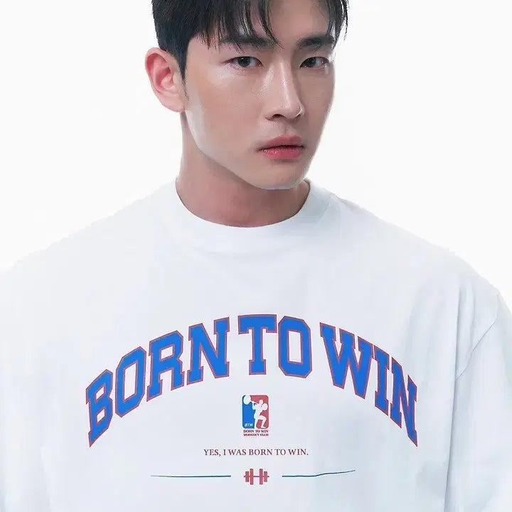 [BUNJANG] Born To Win Square Logo T-shirt (White, Size 2) / 새상품)본투윈 스퀘어 로고 티셔츠 화이트 2사이즈