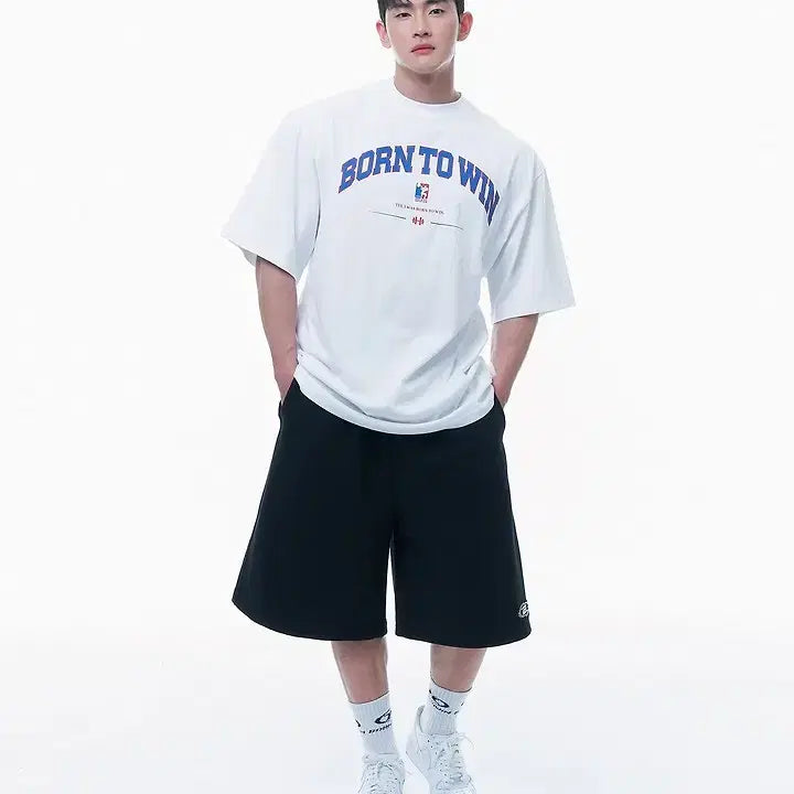 [BUNJANG] Born To Win Square Logo T-shirt (White, Size 2) / 새상품)본투윈 스퀘어 로고 티셔츠 화이트 2사이즈
