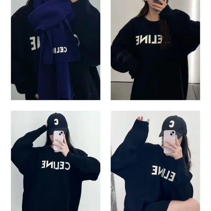 [BUNJANG] Celine Oversized Sweater XS Black / 셀린느 오버사이즈 스웨터 니트 XS 블랙 xs