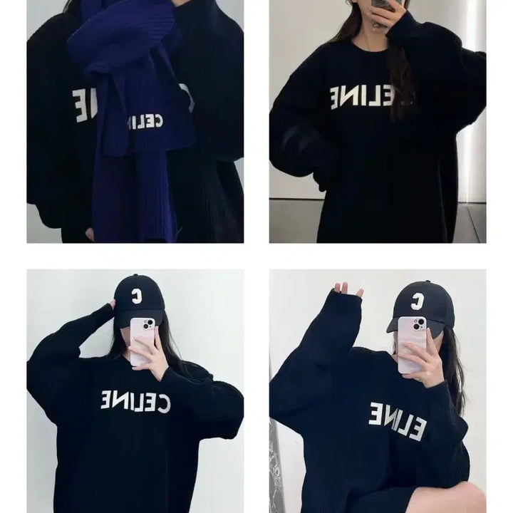 [BUNJANG] Celine Oversized Sweater XS Black / 셀린느 오버사이즈 스웨터 니트 XS 블랙 xs
