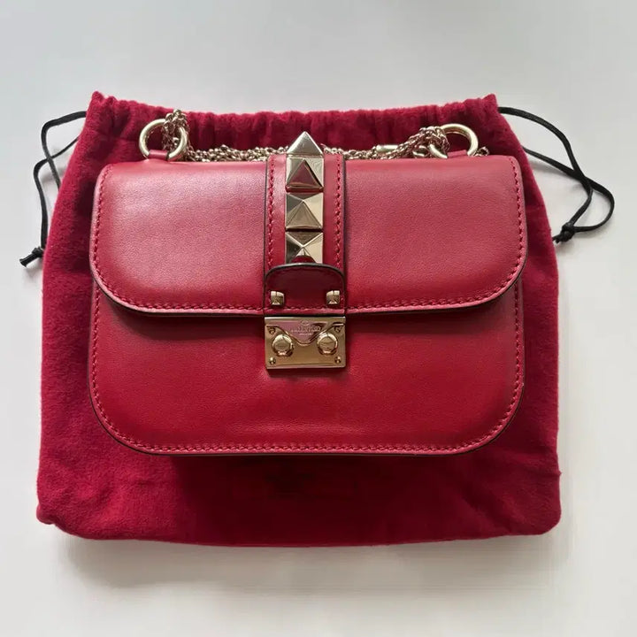 [BUNJANG] Valentino Rockstud Chain Bag Red / 발렌티노 락스터드 체인백 레드 풀구성 상태좋음