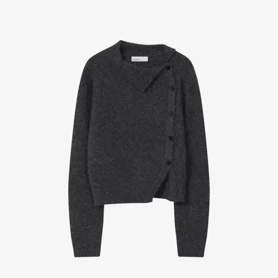 [BUNJANG] Miseki Seoul Side Button Knit Charcoal / 미세키서울 사이드 버튼 니트 차콜