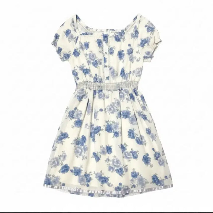 [BUNJANG] LODISPOTO Flower Blue One-Piece Dress / 로디스포토 플라워 블루 원피스