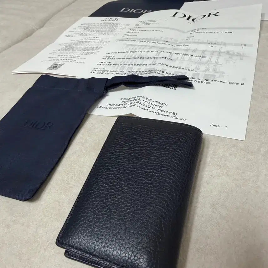 [BUNJANG] Dior Hilton Nel Leather Organizer Card Wallet / 디올 힐튼 넬 레더 오거나이저 카드지갑