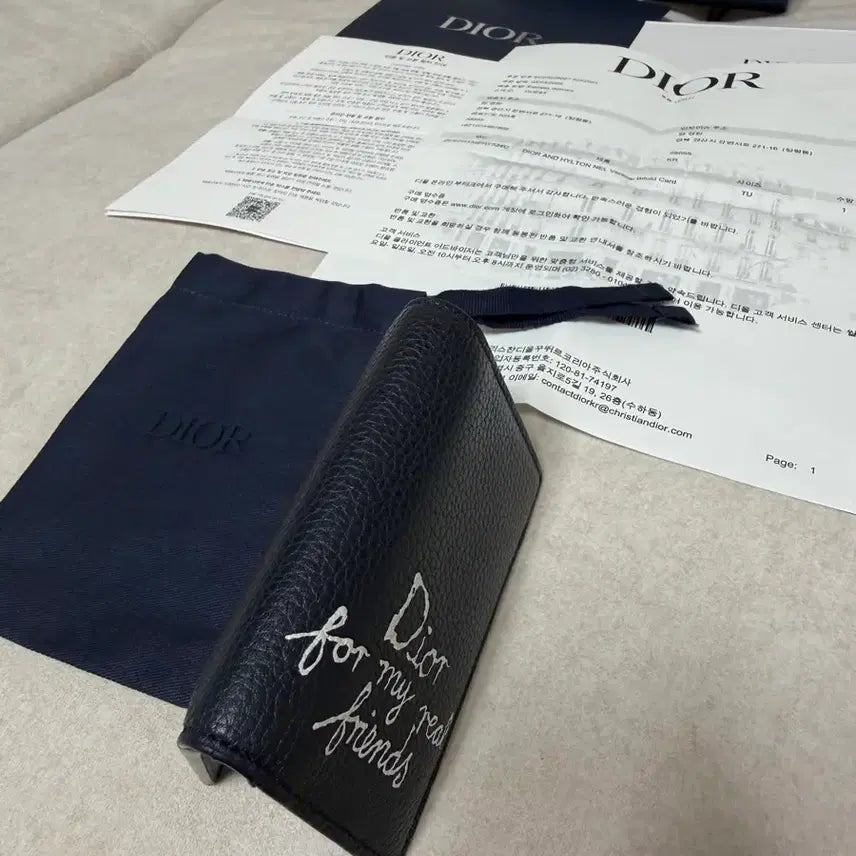 [BUNJANG] Dior Hilton Nel Leather Organizer Card Wallet / 디올 힐튼 넬 레더 오거나이저 카드지갑