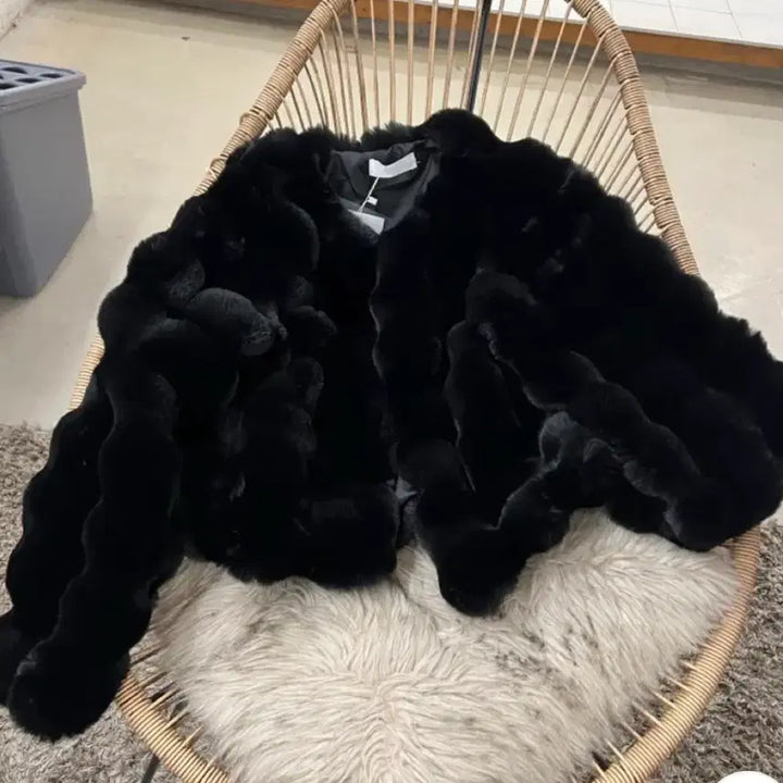 [BUNJANG] Mongle Fur Jacket (Black) / 몽글 퍼 자켓(블랙)