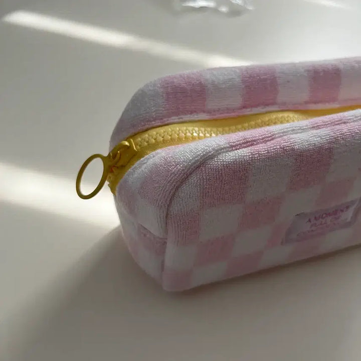 [BUNJANG] Unused Checkered Pouch / 체크 파우치(미사용)